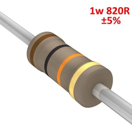 PHISCALE Carbon film resistor 820Ohm 1w 5% Tolerance 200pcs