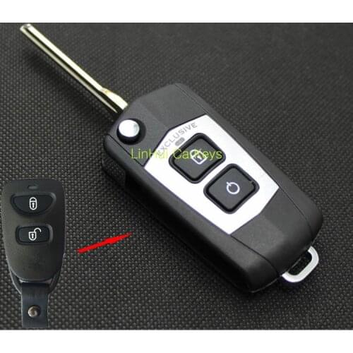 PINECONE for KIA KOREAN TYPE SOUL 2 Buttons Uncut Blade Modified Remote Blank Keys ABS Shell Brass Blade 1 PC