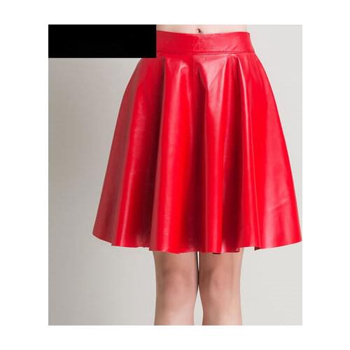 Sheepskin Pleated Skirt Umbrella Skirt K147