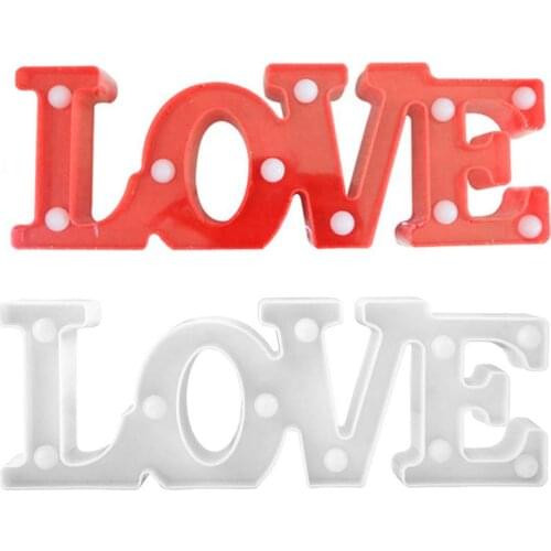 Romantic Valentines Proposal 3D LOVE LED Letter Sign Night Light Marquee Table Lamp Lanterns Nightlights For Christmas Wedding