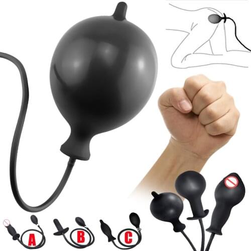 Oversized Silicone Inflatable Anal Plug Anal Dilator Prostate Massager Expandable Big Butt Plug Dildo Pump Sex Toy For Women Men