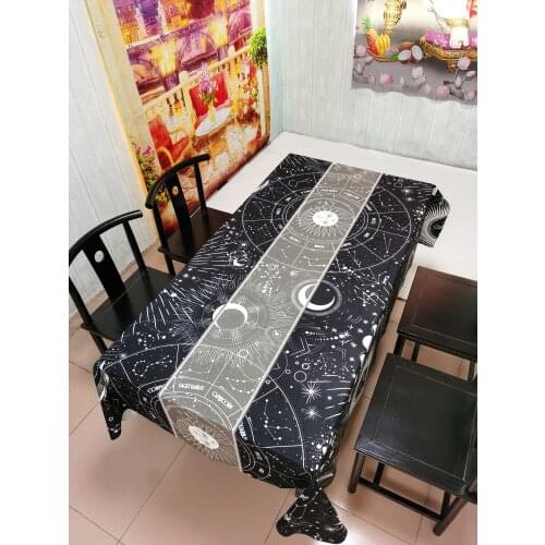 Sun Moon Tablecloth Waterproof Fabric Nordic Style Tabletop Mantel Rectangular Weddings And Events Items Home Decor