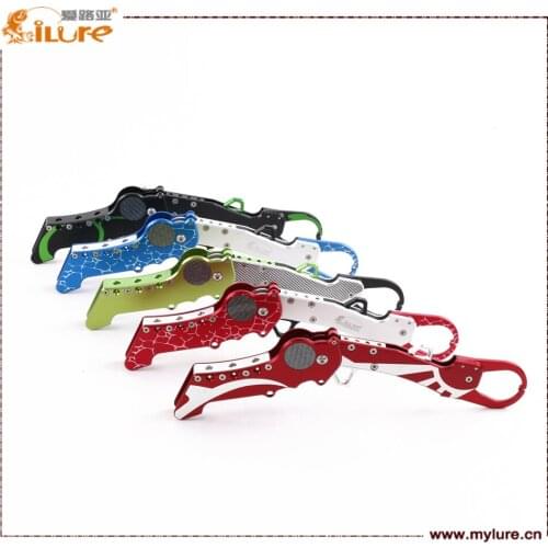 Foldable 28.5cm Portable Aviation Aluminum Strong Fishing Lip Grip Fish Control Gripper 190g Fishing tackle Accessories Tool