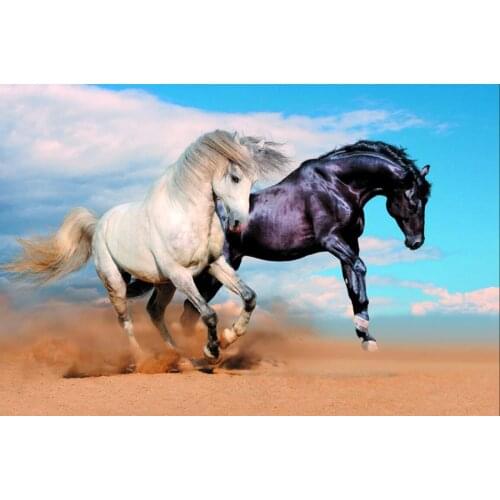 Custom modern photo 3d murals,Horses Two Run Sand Animals wallpaper,dining room tv sofa background bedroom papel de parede