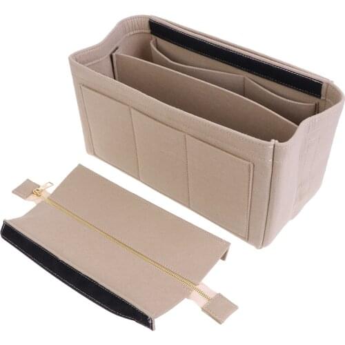 High Quality Multifunction Handbag Felt Fabric Bag Purse Insert Storage Pouch Case Structured organizer bags