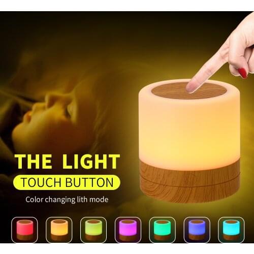LED Touch Control Night Light Induction Dimmer Lamp Smart Bedside Lamp RGB Color USB Change Rechargeable Night Lamp