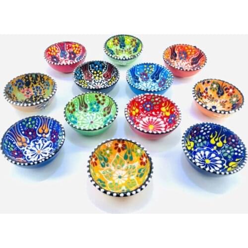 Turkish hand work, ottoman palace tile design, soil material special design sosluklar, jam, Lokum