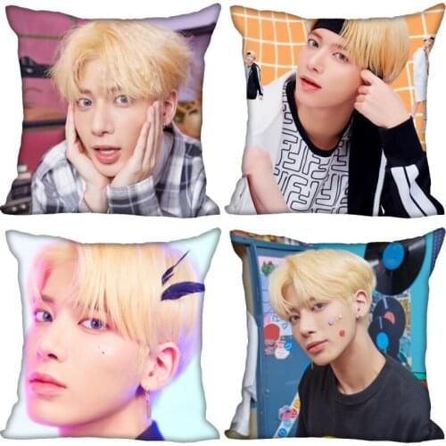 TXT Taehyun Pillow Cover Bedroom Home Office Decorative Pillowcase Square Zipper Pillow Cases Satin Fabric Eco-Friendly 0519