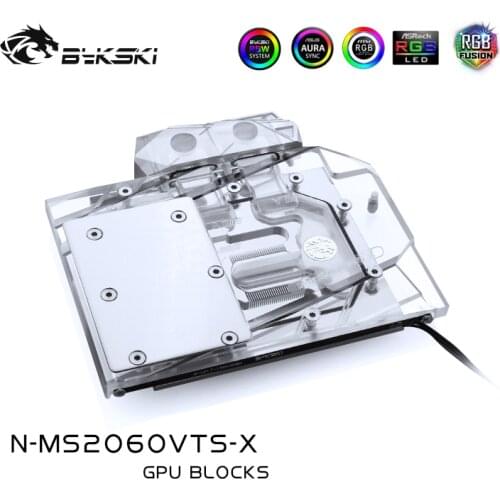 Bykski Water Block use for MSI GeForce RTX2060/1660 VENTUS XS 6G OC Full Cover Copper Radiator Block/ 12V RGB / 5V A-RGB Light