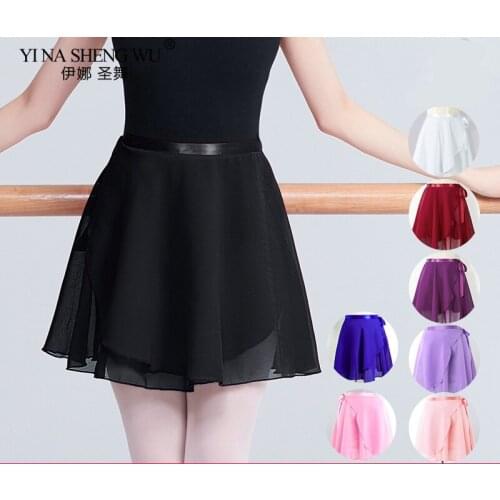 Adult Chiffon Ballet Dance Tutu Skirt Women Girls Gymnastics Wrap Skirt Training Ballet Skirts Ballet Dancing Practice Clothes