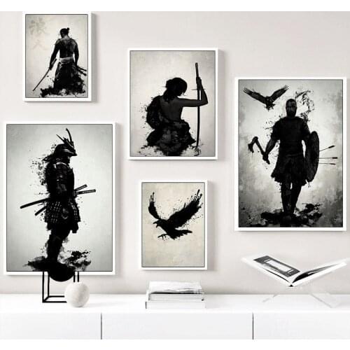 Japanese Samurai Vintage Poster Wall Art Canvas Painting Prints Wall Decor Art Pictures for Living Room Hallway Home Decoracion