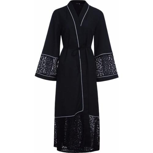 2020 Women muslim adult lace abaya Arab Turkey Middle East beading diamond Cardigan Embroidery Dresses Musical Robe Ramadan
