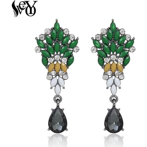 VEYO Acrylic Crystal Earrings For Women Vintage Drop Earrings Elegant Hot Sale Brincos Pendientes