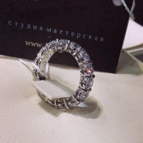 Choucong Elegant Wedding Promise Ring 6mm 5A Zircon Sona Cz 925 Sterling Silver Engagement Band Rings for women Jewelry Gift