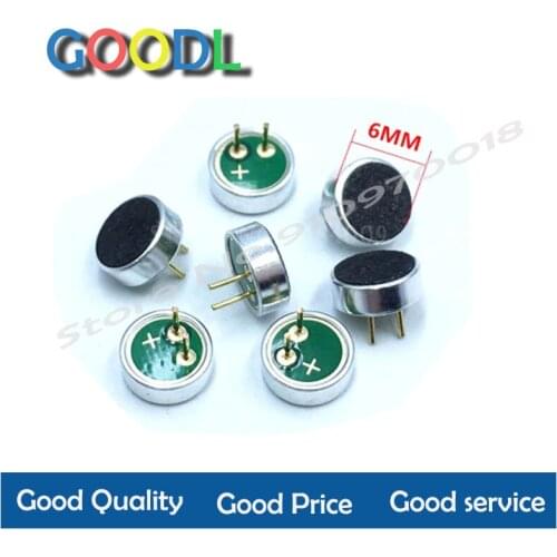 10PCS 6022 electret microphone condenser usd to 52DB MP3 6 * 2.2mm The recording head 6x2.2mm