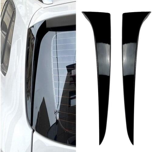 2Pcs Gloss Black Rear Window Side Wing Roof Spoiler Splitter Stickers for Skoda KAMIQ