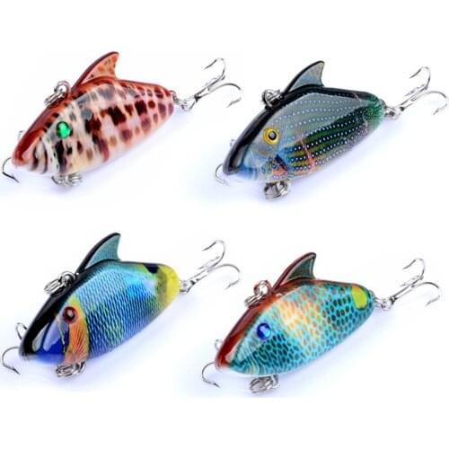 4PC 55mm 8g Fishing Lure Wobblers Crank Rattling Jerkbait Vib Vibration Bionic Fake Luya Bait Lure Set for Bass Crankbait Goods