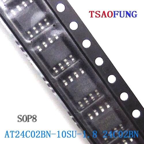 5Pieces AT24C02BN-10SU-1.8 24C02BN SOP8 Integrated Circuits Electronic Components