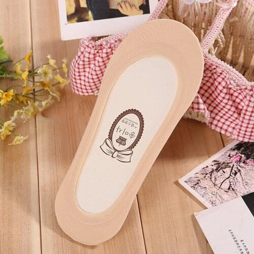 6 Pairs Spring Summer Women Silicone Non-slip Roses Cotton Socks Ultra Thin Slipper Socks Female Elastic Invisible Boat Socks