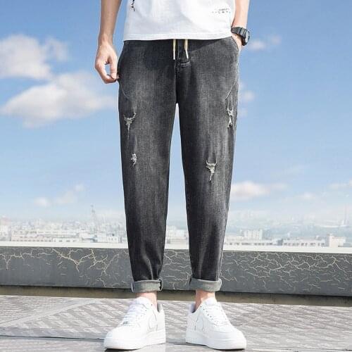 7XL-S Plus Size 2021 New Arrival Fashion Jeans Men Casual Harem Pants Spring Autumn Elastic Waist Comfort LooseTrousers Washed