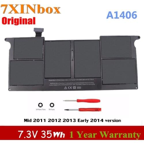 7XINbox Original A1406 7.3V 35WH Laptop Battery For APPLE Macbook Air 11" inch A1465 A1370 Mid 2011 2012 2013 Early 2014