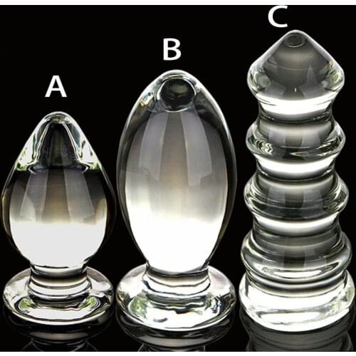 Anal Dilator Masturbator Adult Erotic Big Size Glass Anal Plug Anus Expander Balls Large Glass Butt Plug Sex Toys For Woman