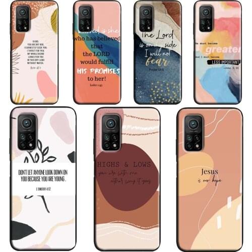 Bible Verse Quotes For POCO F3 F1 F2 M3 X3 Pro Cover For Xiaomi Mi 11 Ultra 10T Pro Note 10 Lite Phone Case