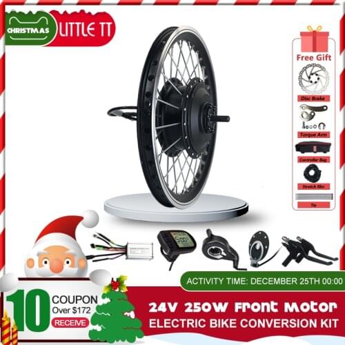 EBike Conversion Kit 24V 250W EBike Brushless Front Hub Motor Wheel Bicycle 16-29in 700C For Electric Bicycle Conversion Kit