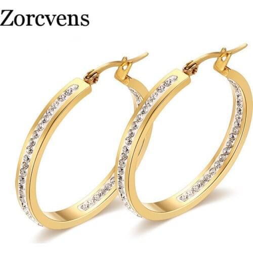 Modyle Gold-Color Stainless Steel Hoop Earrings for Female Super Big Loop Diameter Earrings Jewelry Free Shipping