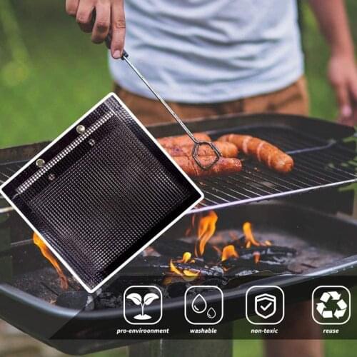 MOMS HAND 2pcs/Set Non Stick Mesh Bag For BBQ Grill PTFE Toaster Oven Bags Barbecue Pockets Sheets