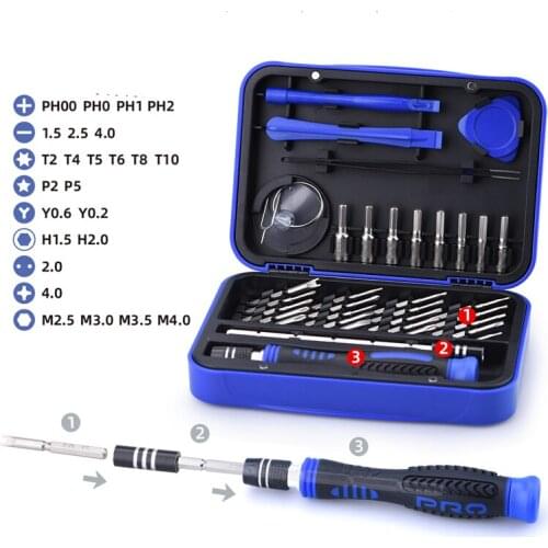 Multifunctional precision Magnetic Screwdriver Set 36 In 1 S2 Steel Maintenance Tools for Drone phone glasses clocks and watches
