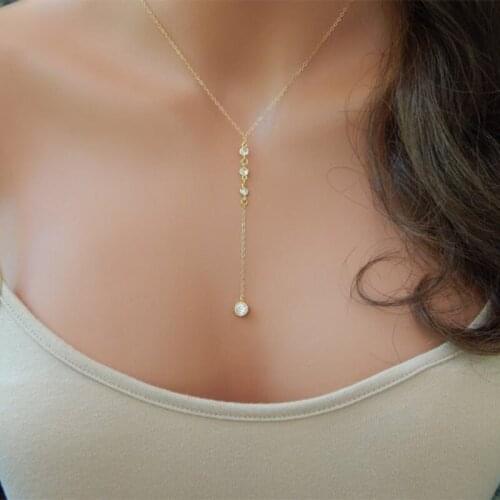 New fashion collarbone chain summer womens necklace Diamond Pendant exquisite trend jewelry