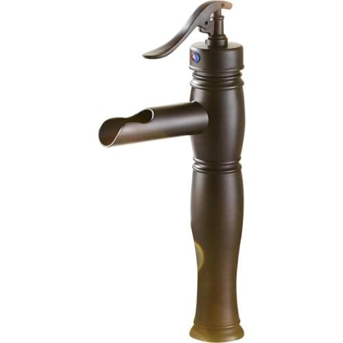 New high quality waterfall water black bronze heightening faucet