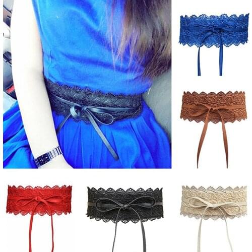 New Wide Corset Lace Belt Female Fashion Self Tie Obi Cinch Waistband Belts Bowknot for Women Wedding Dress Decor Waist Band