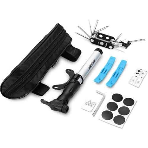 Portable Bicycle Repair Tool Set Mini Inflator Multi-function Tool Screwdriver Tire Patch Lever File Pry Bar Repair Repair Toolb