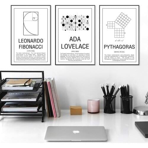 Math Poster Education Wall Art Canvas Painting Prints Mathematician Alan Turing Wall Picture Study Room Home Wall Decor