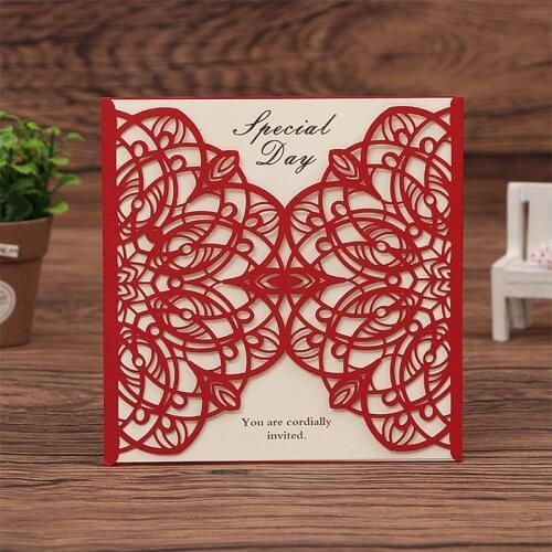 New European style greeting card piece hollow invitation wedding invitation lace wedding invitation business invitation wholesal