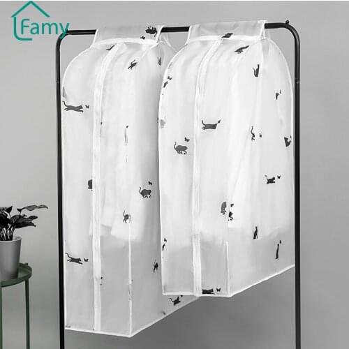Clear Garment Bags Wardrobe Lightweight Dust-Proof Clothes Cover Clothing Dust Cover Hanging Household Storage Closet Organizer