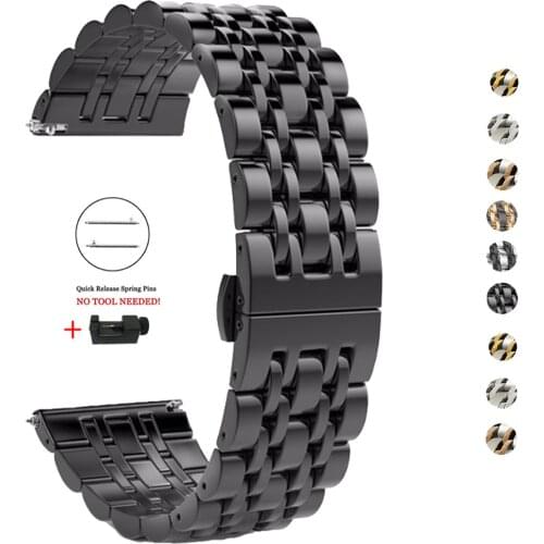 New Watchband For Samsung Galaxy Watch 3 45/41mm Stainless steel Strap Bracelet for Samsung 46/42mm Watch Active 2 Gear S3 Band