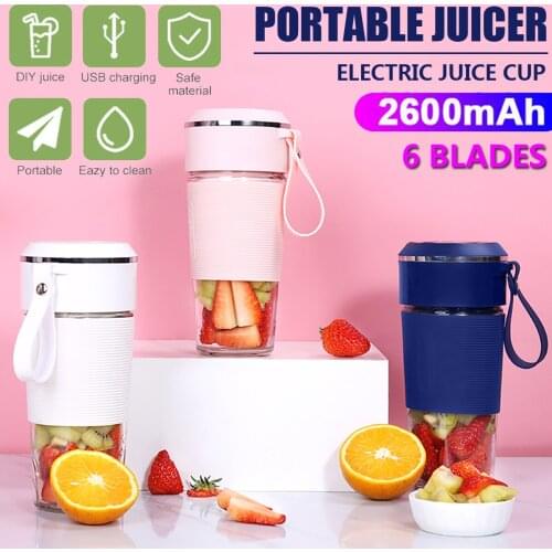 Juice Cup Mini Personal Portable Cordless USB Charging Juicer Cup Smoothie Maker with Dual Impetus for Office Travel