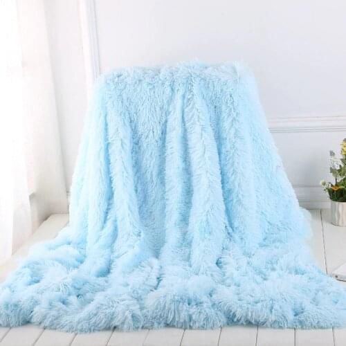 Super Soft Fuzzy Fur Faux Elegant Cozy With Fluffy Throw Blanket Bed Sofa Bedspread Long Shaggy Soft Warm Bedding Sheet Large