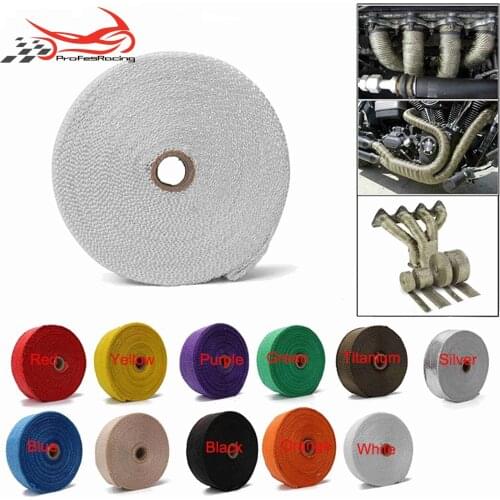 5cm*5M/10M/15M Motorcycle Exhaust Thermal Tape Header Heat Wrap Manifold Insulation Roll Resistant with Stainless Ties