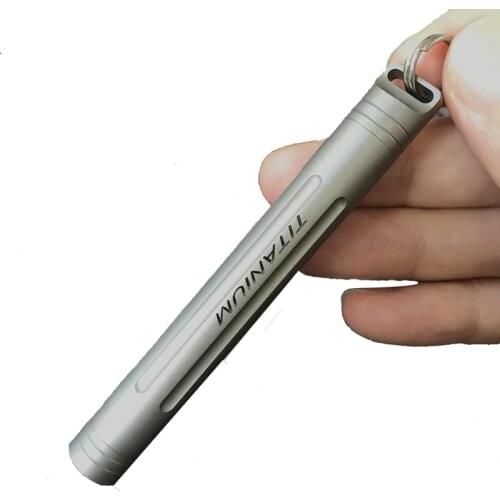 Titanium Toothpick Ear spoon tweezers key chain fast set Portable Sealed Tank Waterproof Small Bottles Containers Creative EDC