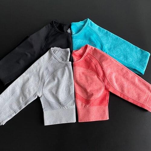 Workout Top Long Sleeve Yoga Tops Fitness Running T Shirts Gym Wear Sports Wear Female Yoga Shirt Sports Clothes Tops for Women