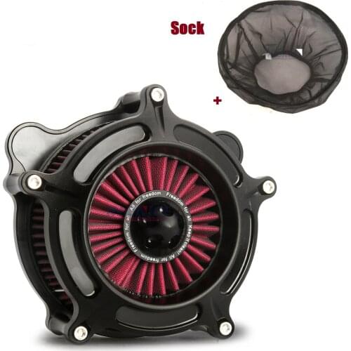 Rain Socker Cover turbine Air Cleaner Red Intake Filter Fit For harley Dyna wide glide 2000-2017 Softail Fatboy heritage slim 20