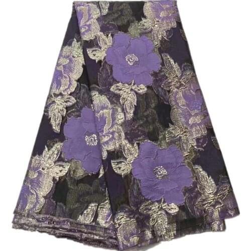 High Quality African Nigerian Lace Fabric Organza Embroidery Guipure Party Gown Dress Brocade Jacquard French DP-125