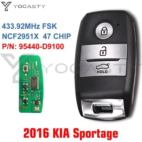 YOCASTY FOB-4F08 Keyless Go Smart Remote Car Key Fob ID47 For 2016 2017 KIA Sportage 95440-D9100 95440D9100 433MHz
