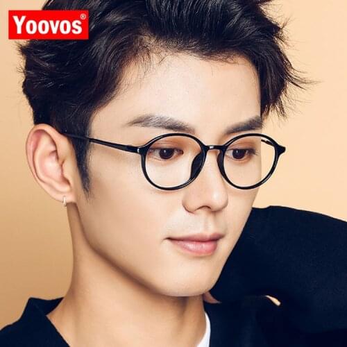 Yoovos Glasses Frame For Men/Women Round Eyeglasses Frames Blue Light Eyewear Retro Students Okulary Flat Mirror Gafas De Mujer