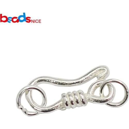 Beadsnice ID39277smt2 925 Sterling Silver Hook And Eye Clasp Wholesale for Bracelet Necklace Jewelry Making