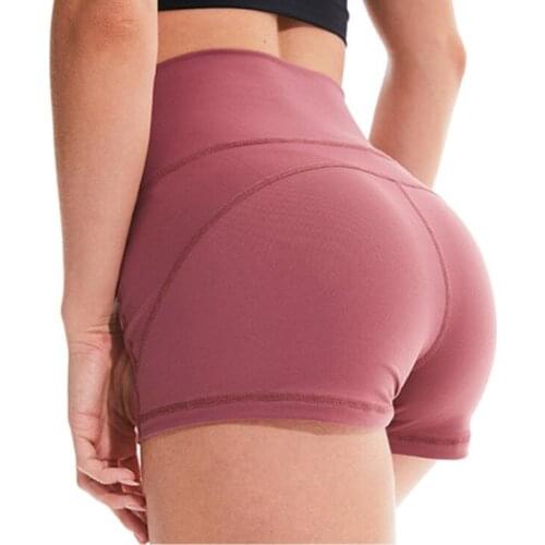XPUHGM Lady Soft Nylon Fitness Jogger Shorts Women High Waist Solid Sport Workout Shorts Slim Tummy Control Gym Athletic Shorts